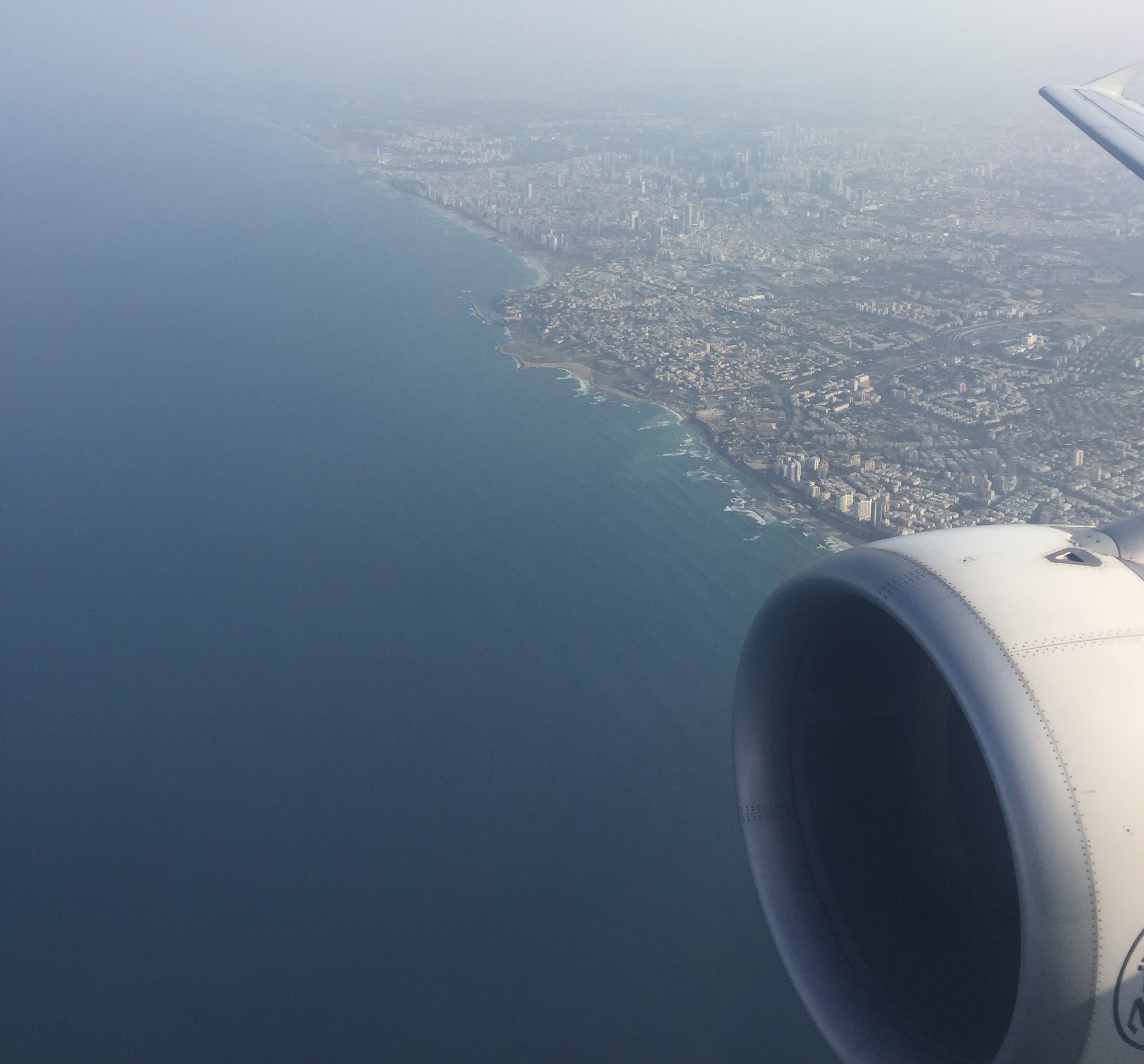 Israel coastline from airplane Israel coastline from airplane